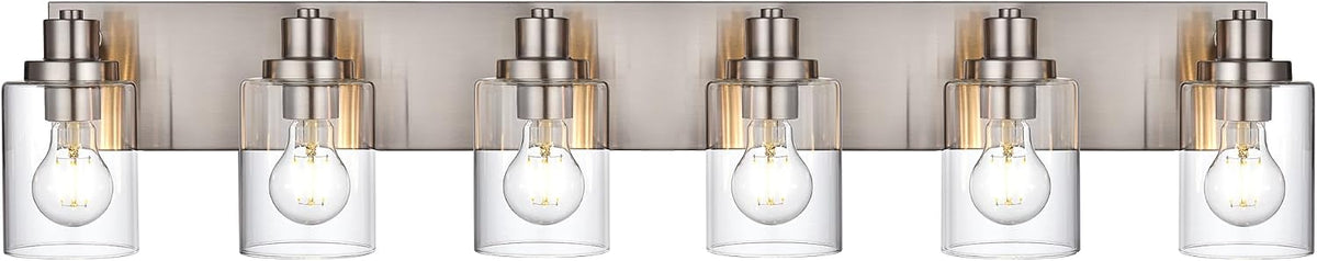 Brushed Nickel Vanity Light for Bathroom Light Fixture 6 Light