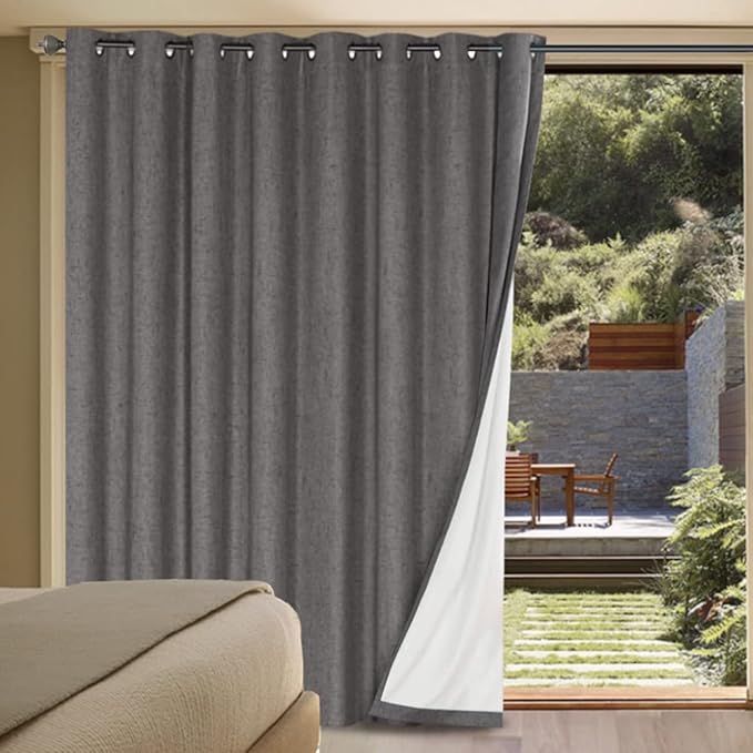 H.VERSAILTEX Linen Blackout Curtains Durable Thick Textured Linen Look 100%