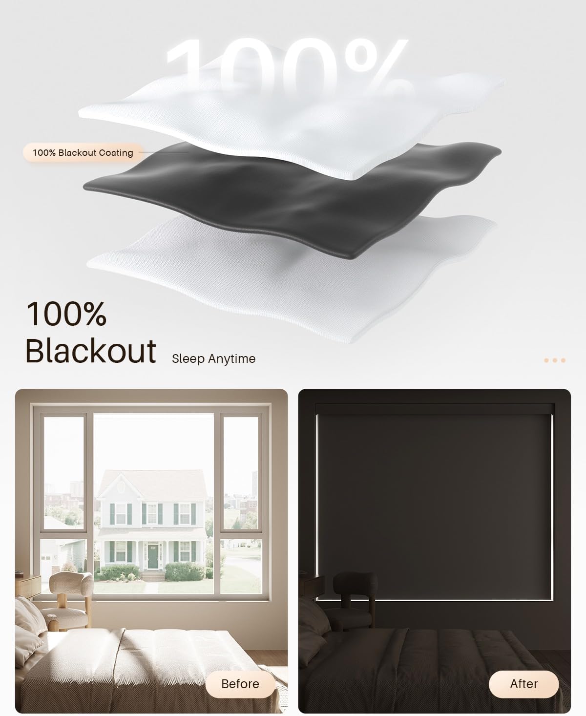 Smart Roller Shades for Windows, Works with Alexa, 23"W x 72"H, White