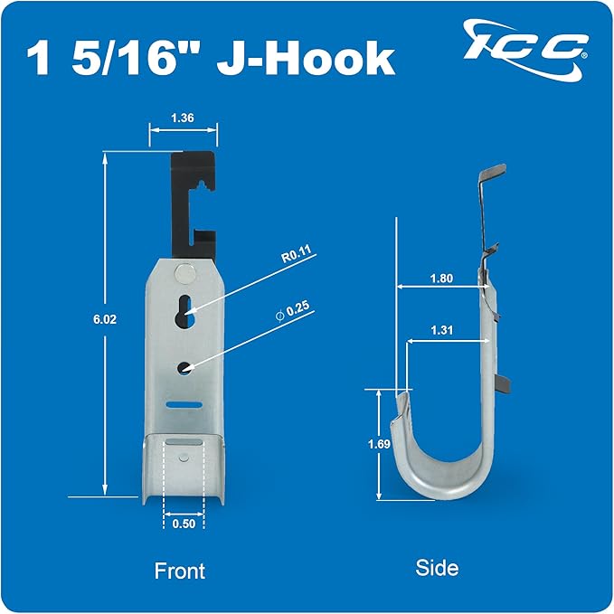ICC Batwing J Hook 1 5/16” Without Retainer Clip (25-Pack)