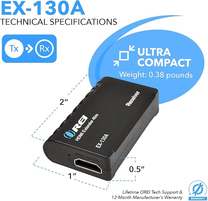 OREI HDMI Over Ethernet Extender– HDMI 1.4