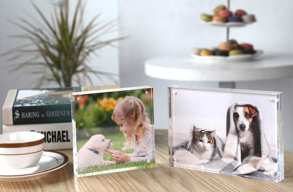 Magicool Premium Acrylic Photo Frame- Magnet Photo Frame -Double Sied Thick D...