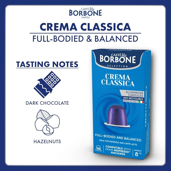 Caffè Borbone Crema Classica Aluminum Capsules Compatible (100 Count)