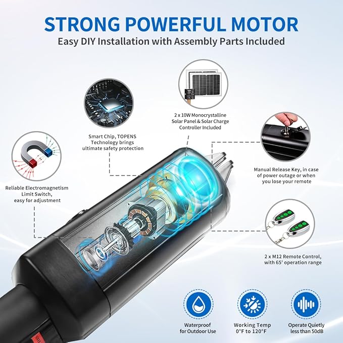 TOPENS A5S Automatic Solar Gate Opener