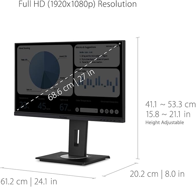 ViewSonic VG2748A 27 Inch IPS 1080p Ergonomic Monitor