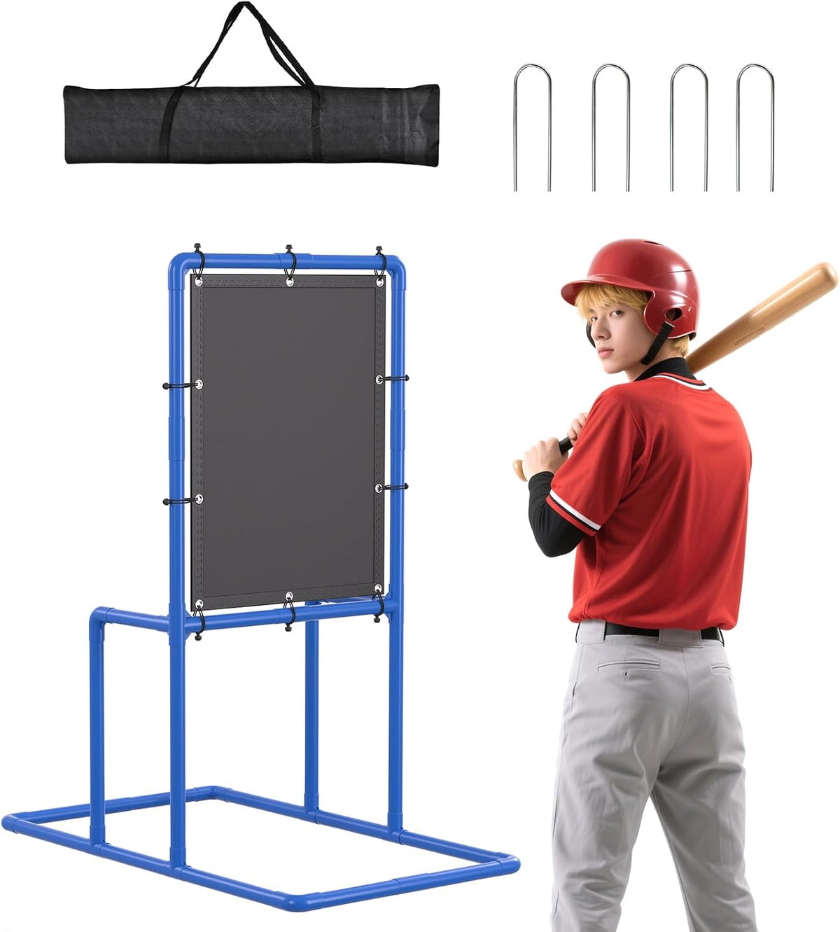 Baseball Strike Zone Target for Plastic Ball Pitching Target with Carry Bag