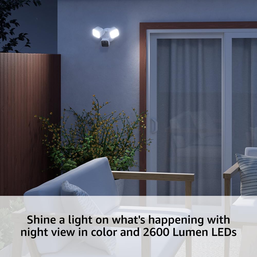 Blink Wired Floodlight Camera, Smart security camera, 2600 lumens, HD live vi...