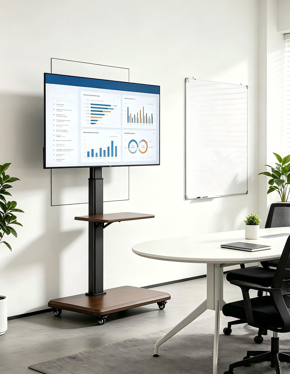 Rolling TV Stand for 32-75 Inch TVs up to 110 lbs