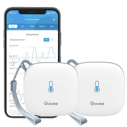 Govee WiFi Temperature Sensor H5179, Smart Hygrometer Thermometer (2 Pack)