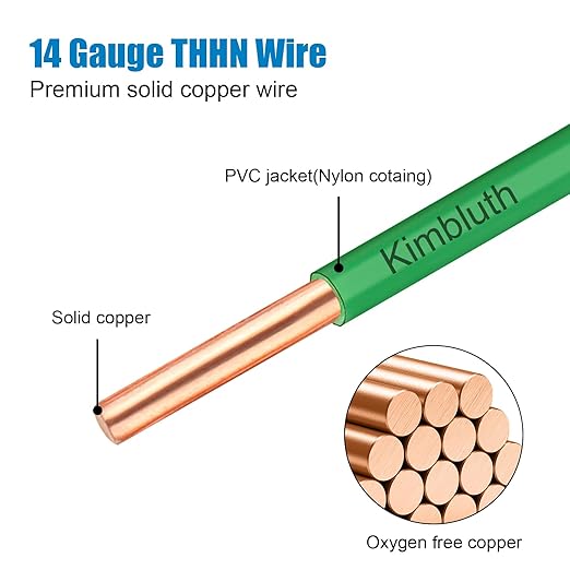 THHN Wire 14 Gauge 200 FT OFC Electrical Wire, 14 AWG Solid Copper Wire Rated
