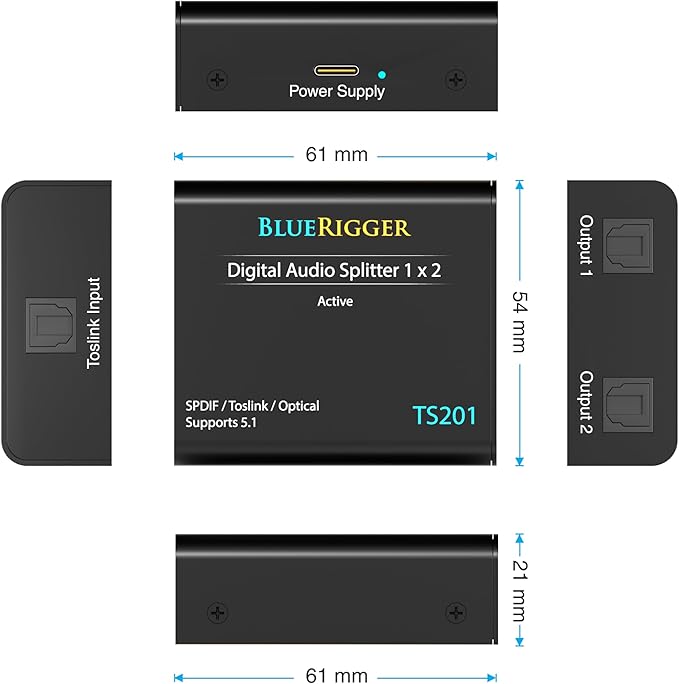 BlueRigger Digital Optical Audio Splitter