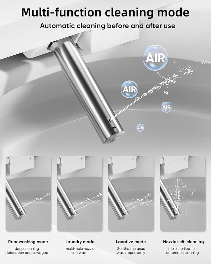 Smart Toilet with Warm Water Sprayer and Dryer, One Piece Bidet Toilet with
