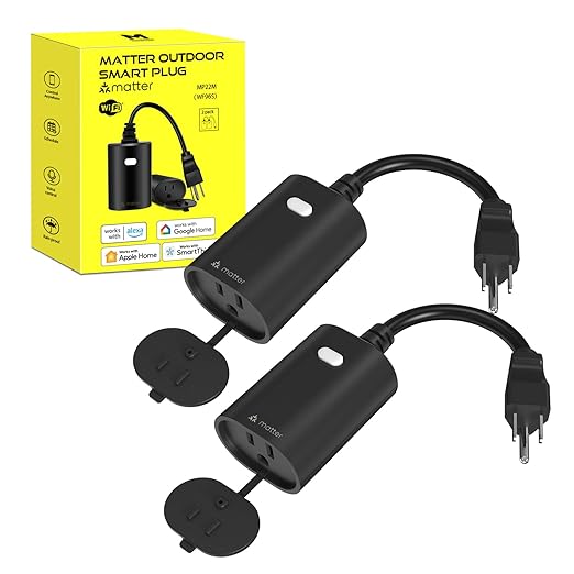Minoston Outdoor Smart Plug, Matter Smart Plug, Smart Home Wi-Fi Outlet IP65 ...