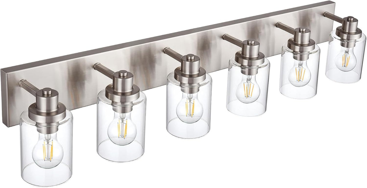 Brushed Nickel Vanity Light for Bathroom Light Fixture 6 Light