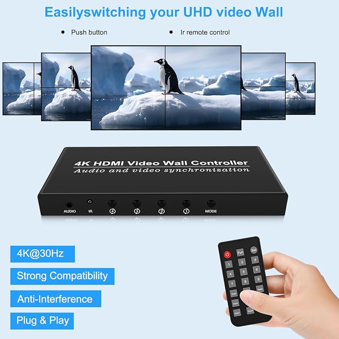 Video Wall Controller HDMI 1X4, Splicing Professional Processor