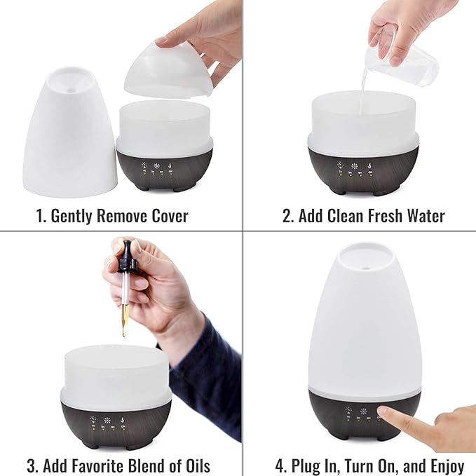 HealthSmart Essential Oil Diffuser, Large Room Coverage | Adjustable Timer | ...