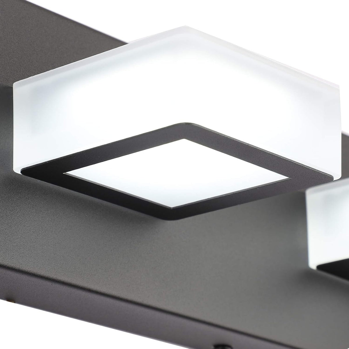 Ralbay LED Black 4 Lights Acrylic Lighting Fixtures Modern Matte Black Bathro...