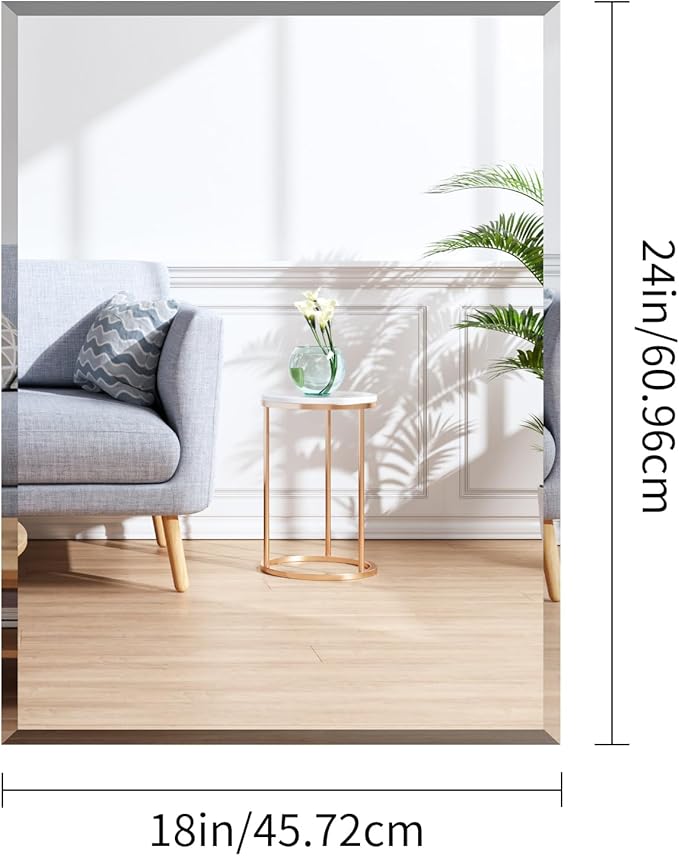 CILIBER 18x24 Beveled Mirror, Frameless Beveled Bathroom Mirrors