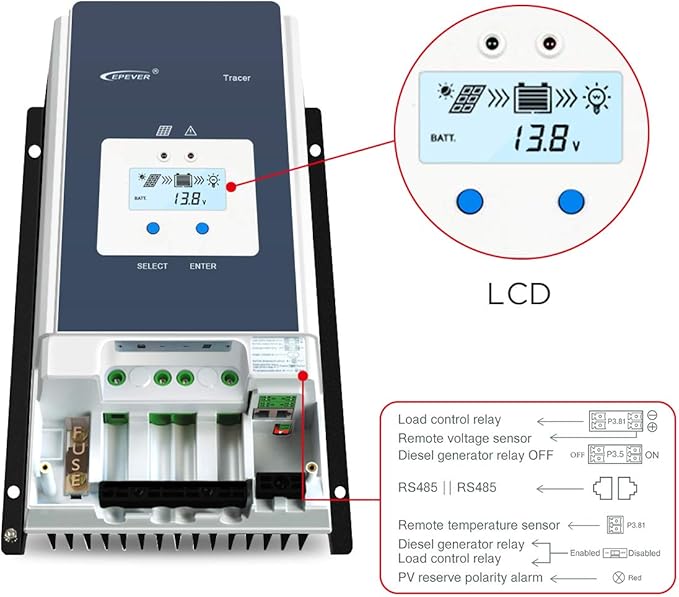 EPEVER 100A MPPT Solar Charge Controller 12V/24V/36V/48V DC Automatically