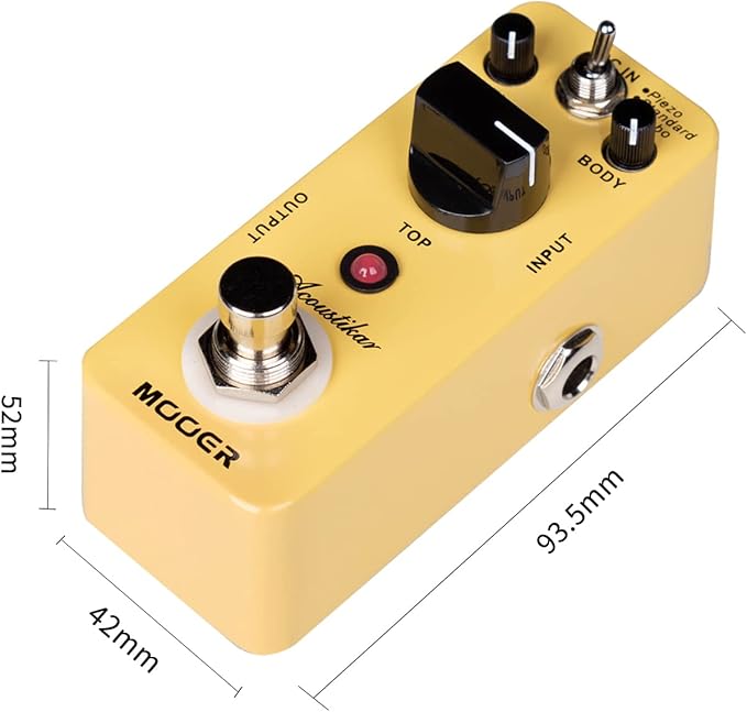 MOOER Acoustikar Acoustic Guitar Pedal Simulator Pedal, 3 Modes