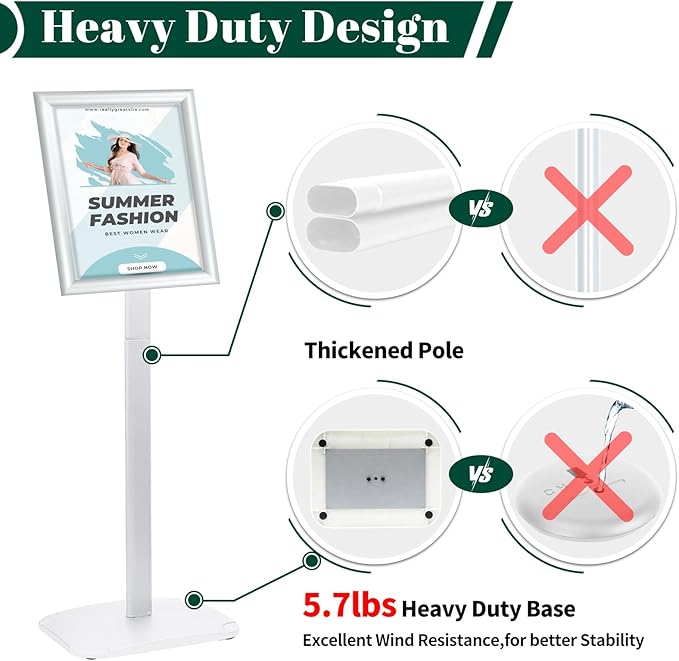 Mutualsign 3Pcs Heavy Duty Pedestal Sign Holder
