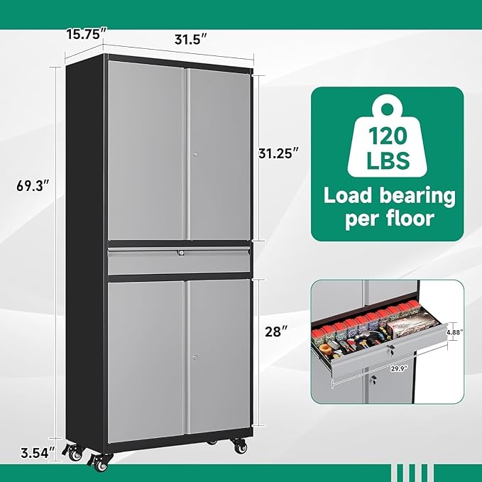 Letaya Metal Garage Storage Cabinet