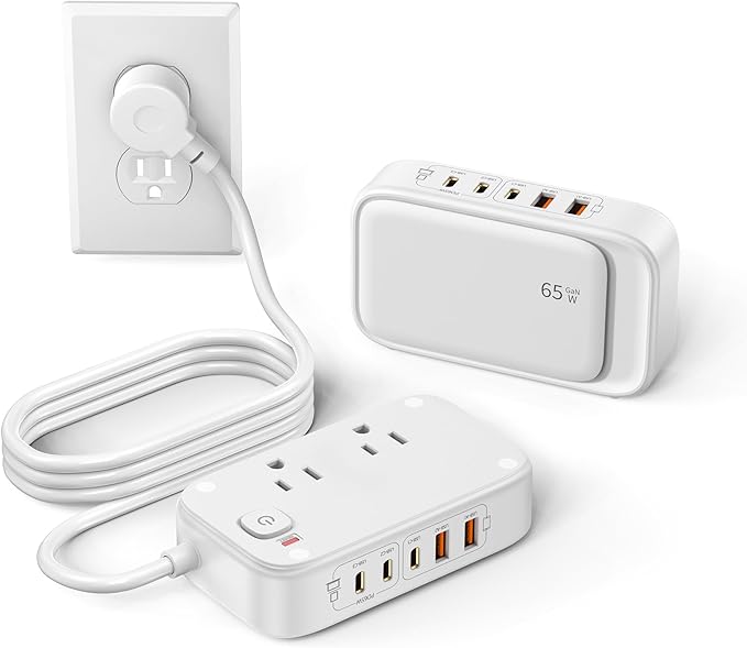 KWRNVO 7-in-1 Power Strip, 85W PD USB C Power Strip