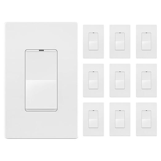 LIDER Minimalist Design Matte Finish Lighted Decorator Switch (10-Pack)