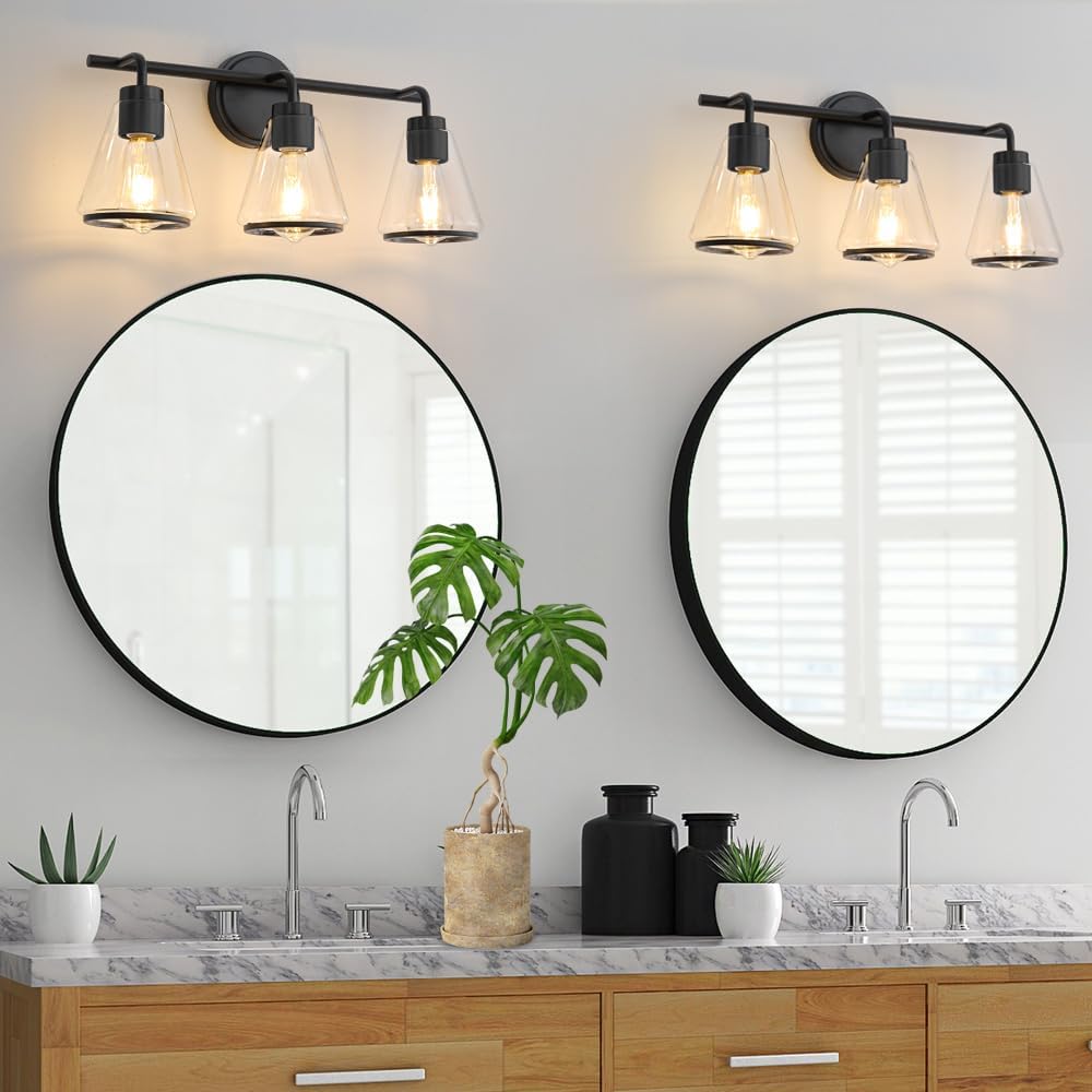 Black Bathroom Vanity Light 3 Lights Bathroom Light Fixtures Over Mirror