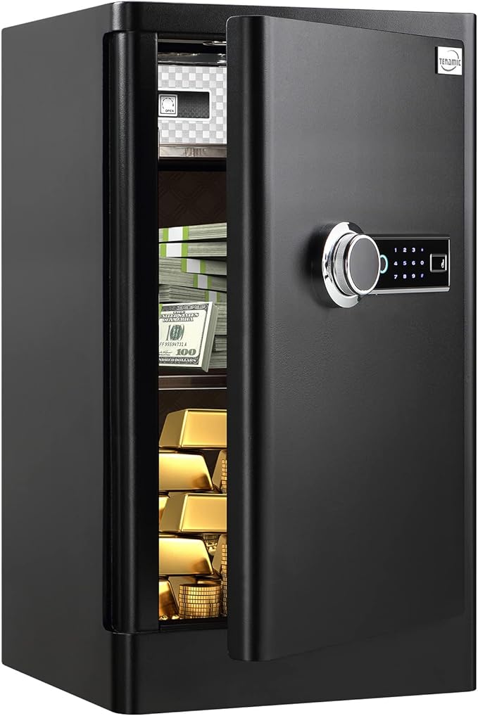 Tenamic Deluxe Biometric Fingerprint Safe Box Smart Touch Screen Fireproof Safe