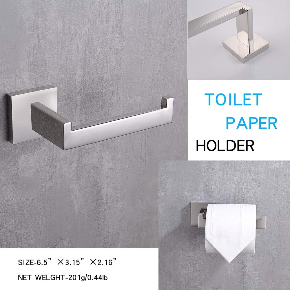 TASTOS 3-Piece Chrome Bathroom Hardware Accessory Set, Premium Stainless Stee...
