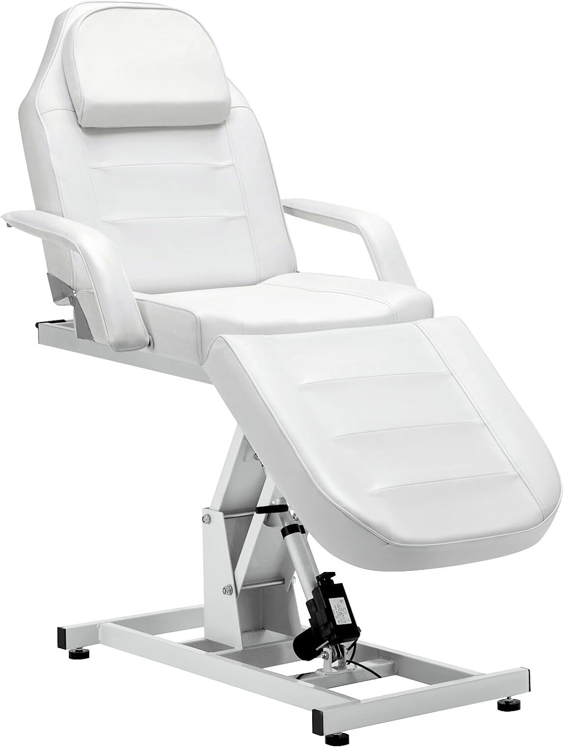 BarberPub Electric Height Adjustable Tattoo Chair Massage Bed White 0100