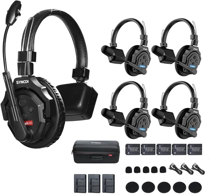 SYNCO XTALK X5 Wireless Headset Intercom System 2.4GHz Full Duplex 400 Meter