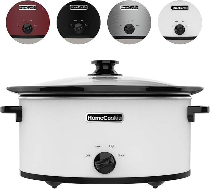 HOMECOOKIN 7 Quart Slow Cooker Oval Manual Pot Food Warmer