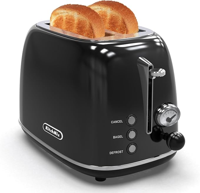 Toaster 2 slice, Retro Stainless Steel Toaster