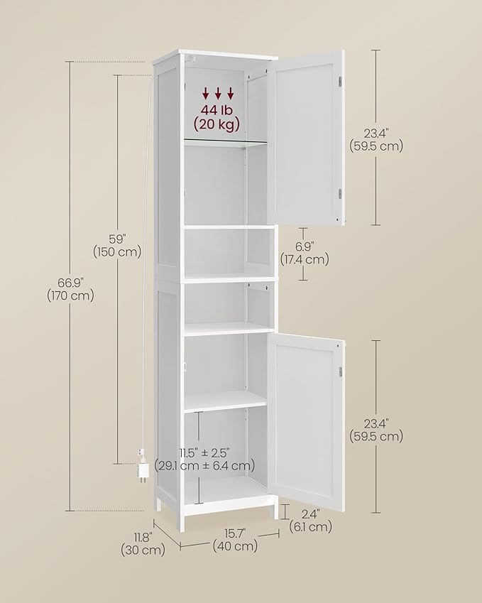 VASAGLE Tall Bathroom Cabinet