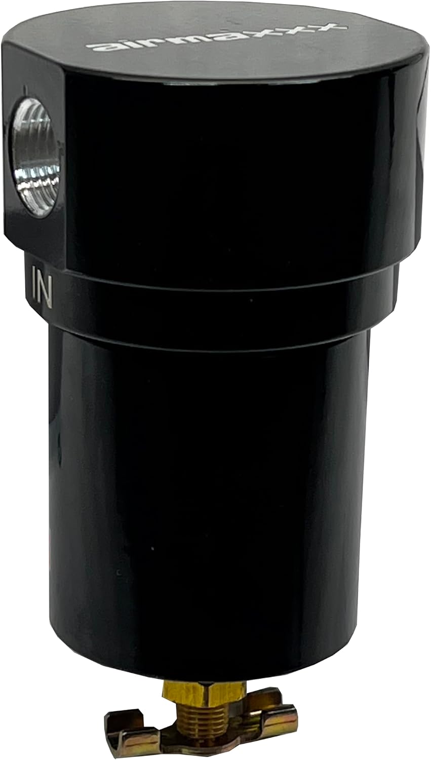 3/8" Water Trap & Drain – Black Aluminum Air Suspension Filter