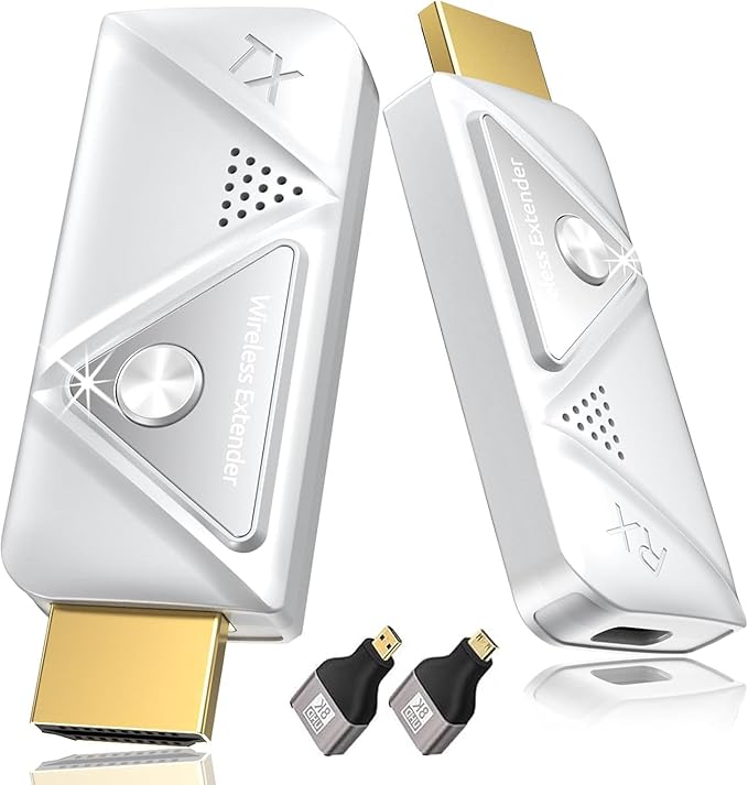 Wireless HDMI Transmitter and Receiver 328FT/100M, 2.4G+5G Plug & Play Wi...