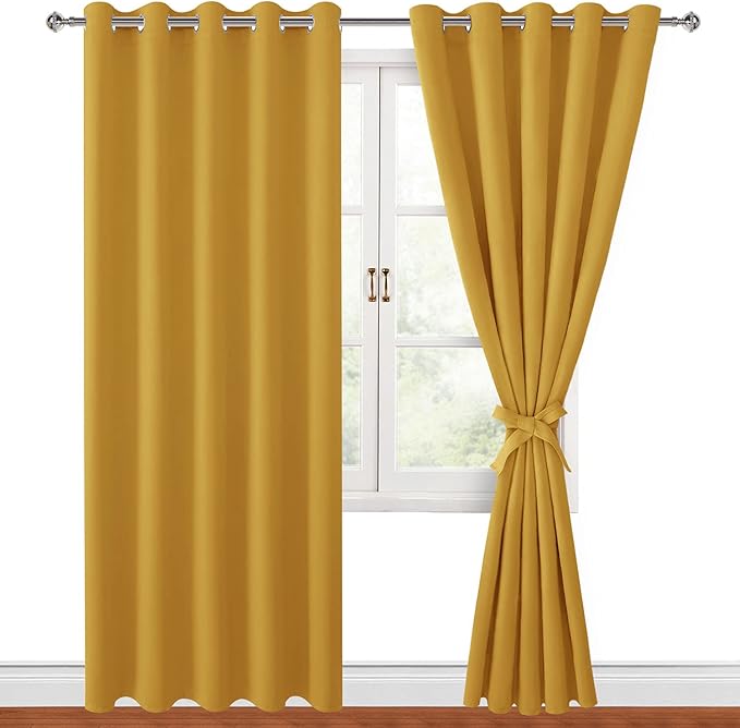 Hiasan Blackout Curtains for Bedroom, 60 x 84 Inches Long