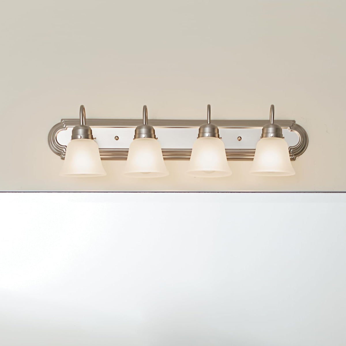 Kichler 4-Light Bathroom Vanity Light, Brushed Nickel