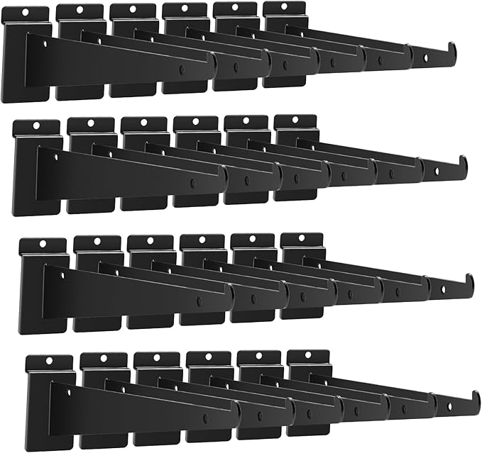 24Pcs Slatwall Shelf Bracket 14 inch, Heavy Duty Slatwall Knife Shelf Bracket