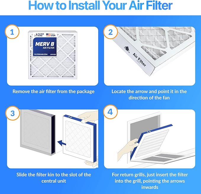 Filter King 39.5x27x1 Air Filter | 4-PACK | MERV 8 HVAC Pleated A/C Furnace