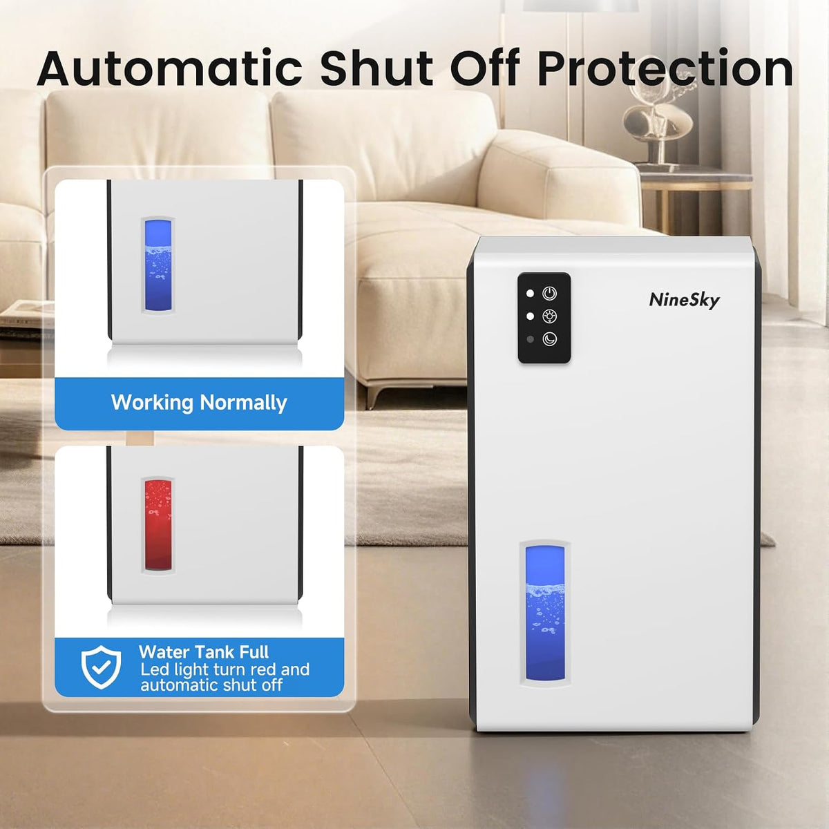 Dehumidifiers for Home, 1000 Sq Ft Dehumidifier with 95oz Tank Auto Shutoff