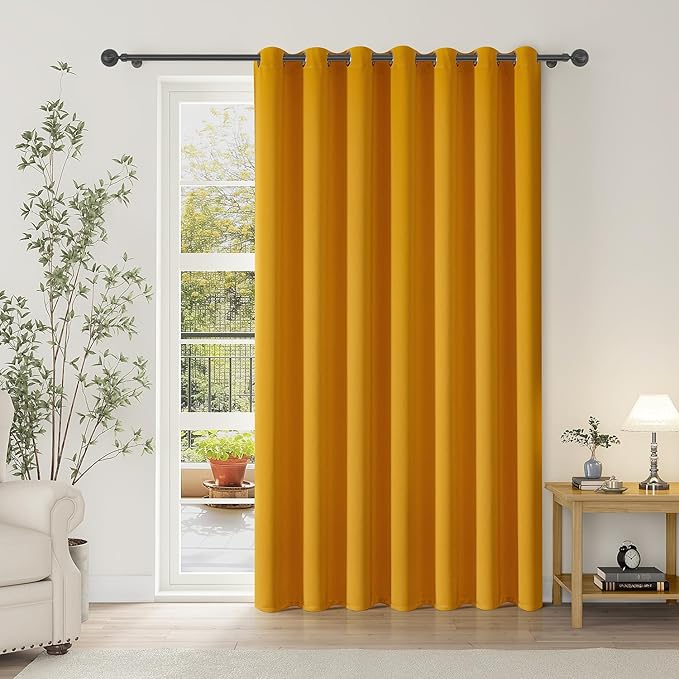 ChrisDowa Room Divider Curtain 120 Inches Long, Wide Blackout Sliding Door