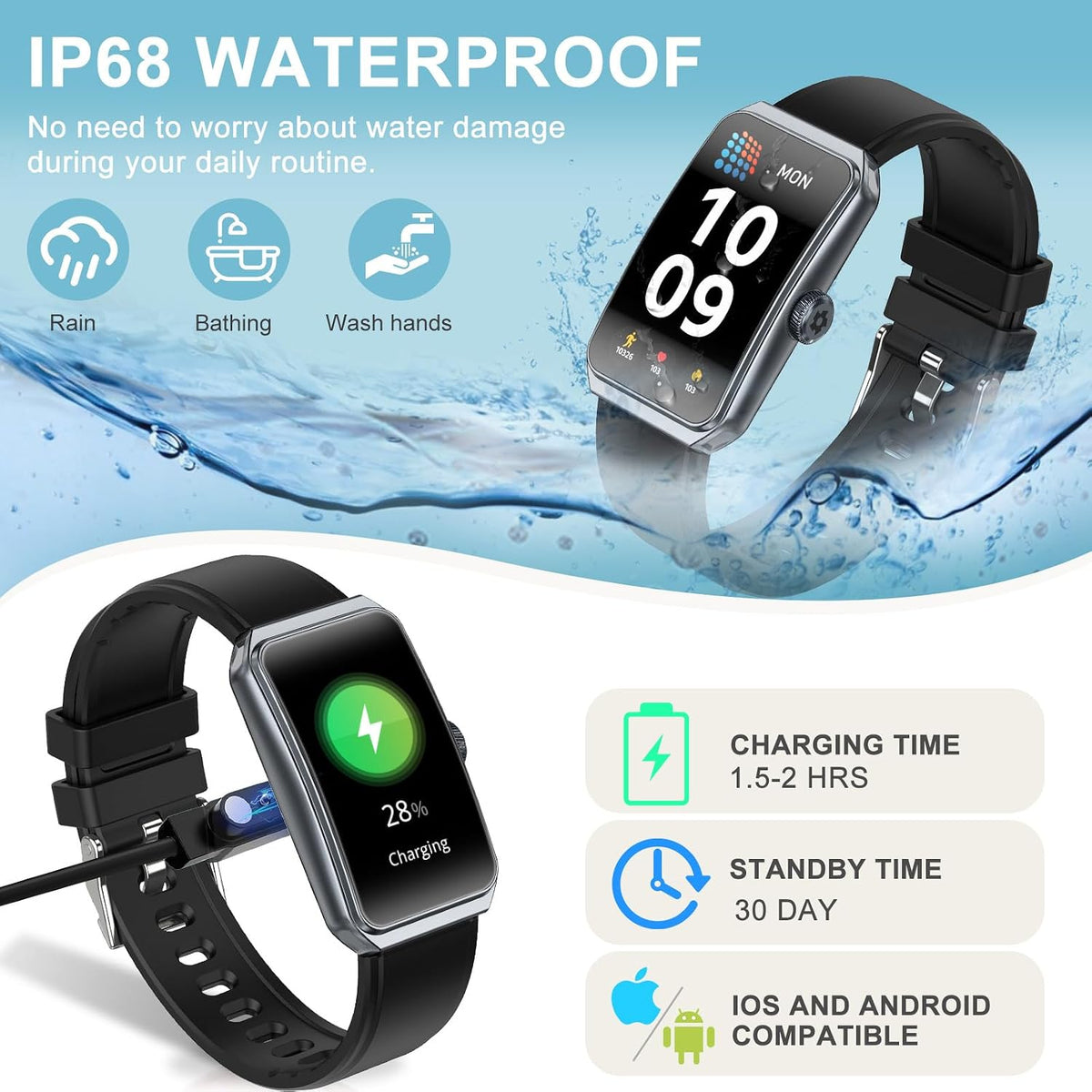 Fitness Tracker, Step Counter with 24/7 Heart Rate Blood Oxygen Sleep Monitor...