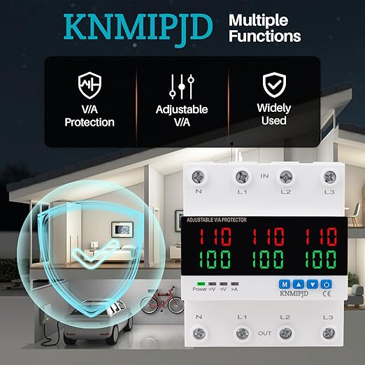 KNMIPJD Over Under Voltage Protection Device, 110V 100A Adjustable Circuit
