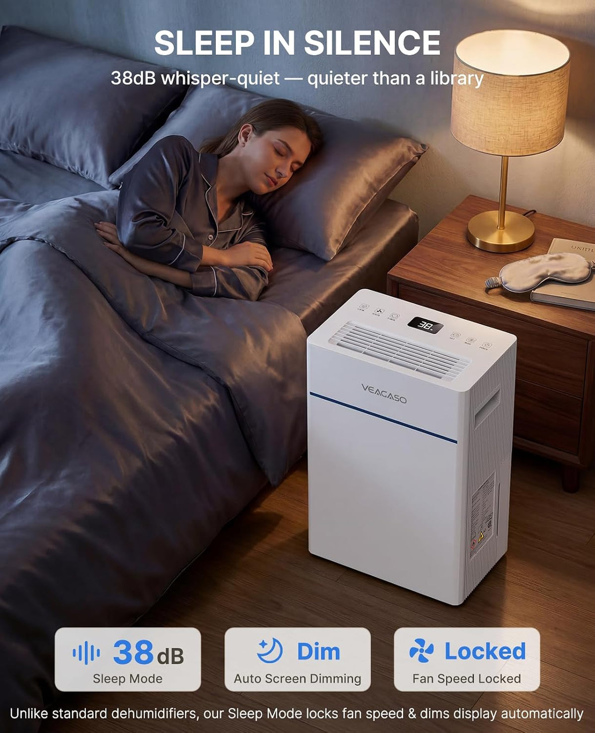 Dehumidifier for Basement, 32 Pints, 2500 Sq.Ft, 38dB Quiet