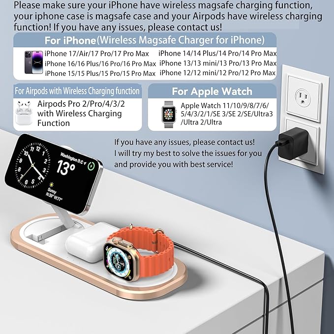 3 in 1 Fast Wireless Charger Stand