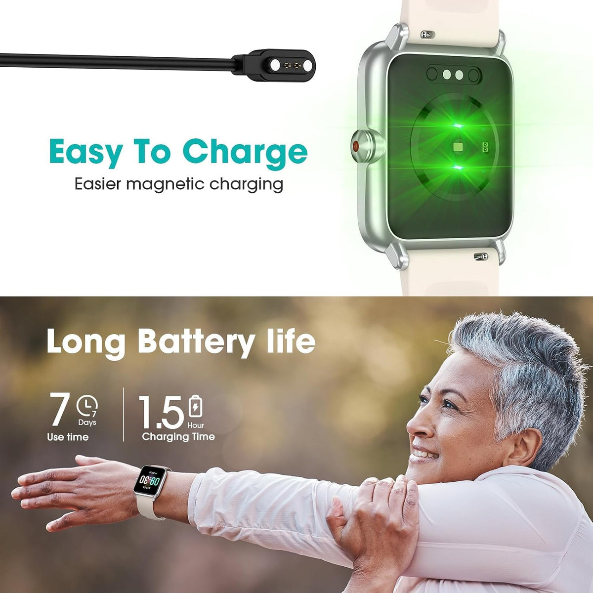 Pedometer Watch Senior Friendly No App No Phone Required, Fitness Tracker