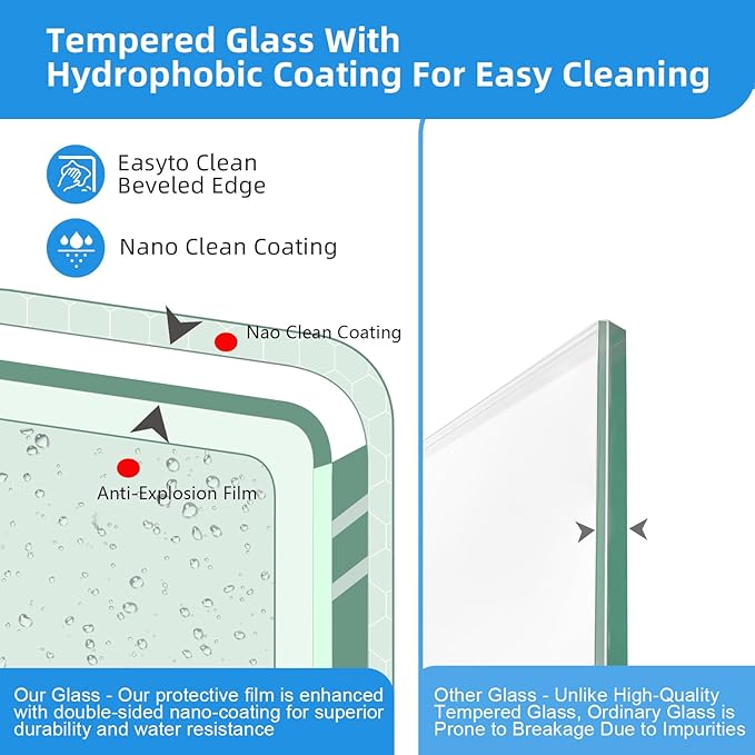 Shower Door, 50-54" W x 70" H Semi-Frameless Double Sliding Glass S...